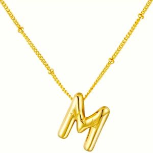 Bubble shape initial necklace
